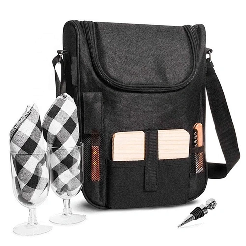 Wine Bottle Carrier Bag Tote Insulated Food Cooler bag picnic BOX wine cooler bag