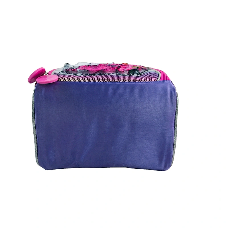 Fashion shiny holographic unicorn long hair plush material Insulated Lunch Cooler Bags Box Backpack For Kids
