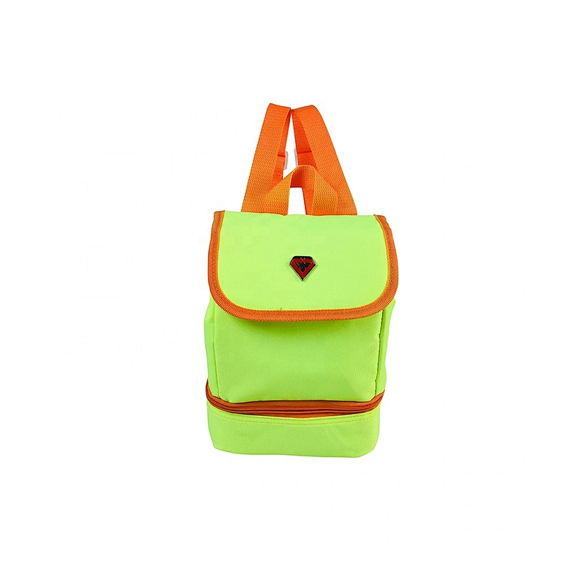 High quality insulated cooler box bags deliver lunch food delivery with custom logo thermal fluorescent green fabric for kids