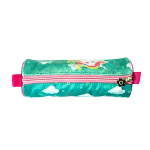 School supply stationery plush unicorn pencil case pouch bag student, made of satin + plush