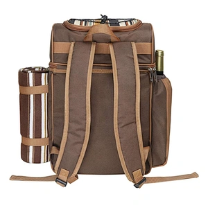 BSCI audit factory Custom logo 4 Person detachable Picnic backpack bag wine cooler bag thermal lunch insulated cooler bag