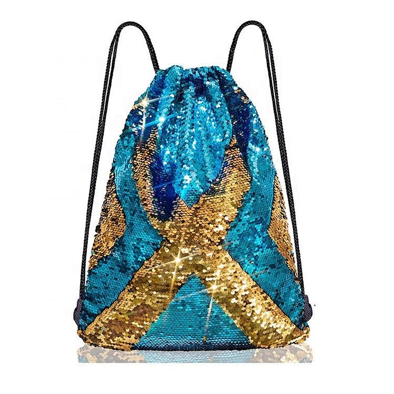 Mermaid Sequin Bag Magic Reversible Sequin Drawstring Backpack Glitter Dance Bags Flip Sequins Backpack Bags Shining Sports Bag