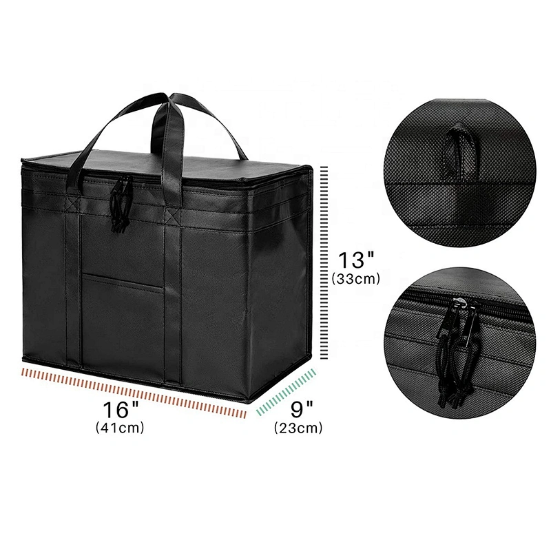 Extra Large Heavy Duty Custom logo Reusable Tote food delivery bag Grocery thermal Shopping Bag Insulated Cooler Bag