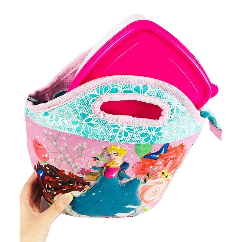 Portable student insulated thermal princess girls school lunch box children kids cooler bags handbag for food delivery