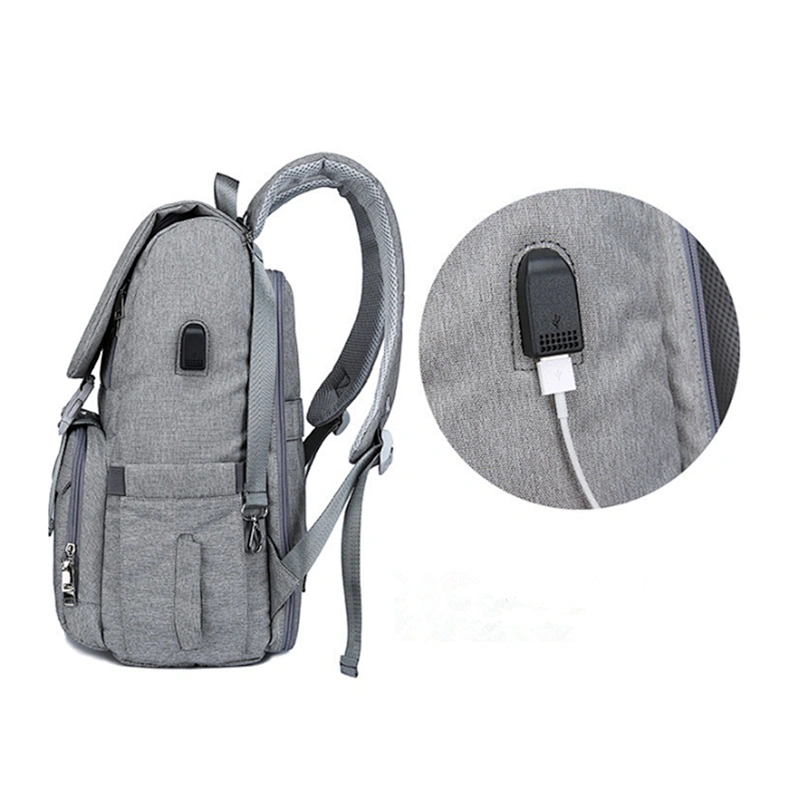 Wholesale Mummy Baby Bag Waterproof Multi-function Travel Baby Diaper Bag Backpack with USB Charging Port