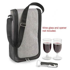 2 Bottle Wine Carrier Bag Tote Insulated Food Cooler bag picnic BOX wine cooler bag