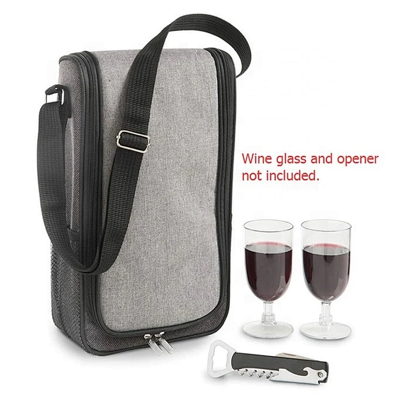 2 Bottle Wine Carrier Bag Tote Insulated Food Cooler bag picnic BOX wine cooler bag