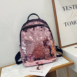 Sequins sequence patchwork bling PU women girls travel stylish school  gym books  backpack