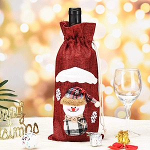 Merry Christmas Decor Wine Bottle cover Home Santa Bottle Bag Christmas Ornaments Navidad Xmas Decor Wine Bottle Cover