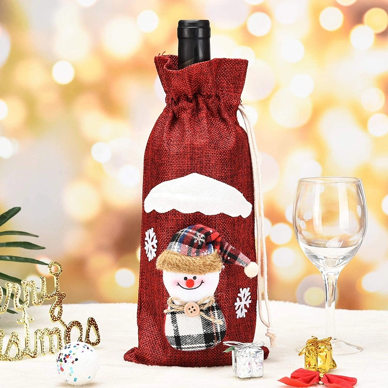 Merry Christmas Decor Wine Bottle cover Home Santa Bottle Bag Christmas Ornaments Navidad Xmas Decor Wine Bottle Cover