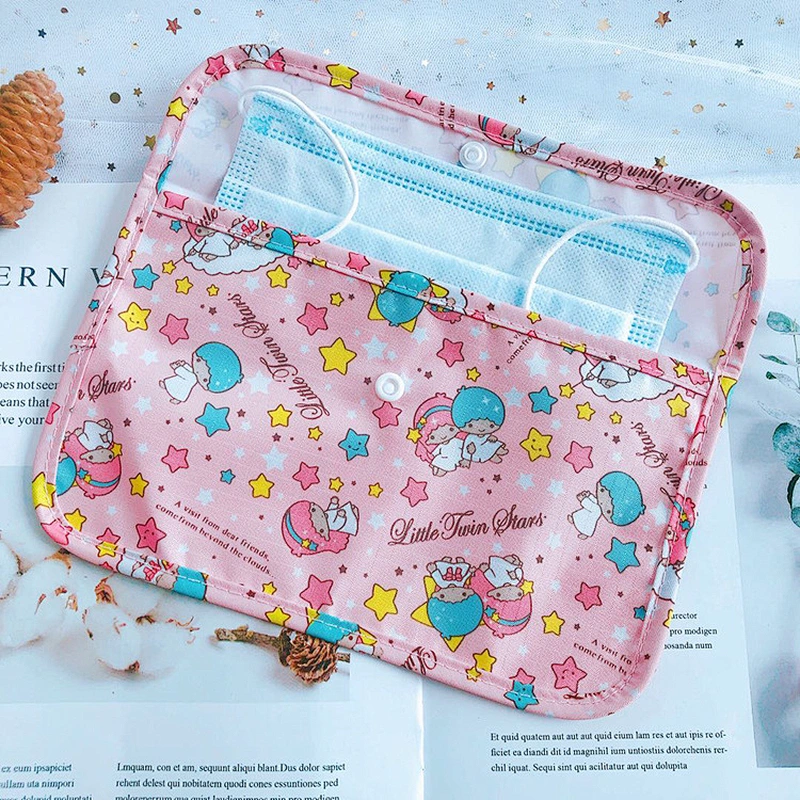Masker cover foldable storage Cute cartoon portable dustproof waterproof household masking bag