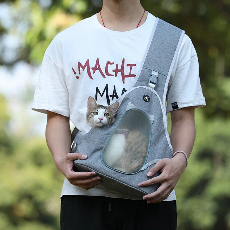 Hand-free sling for small cats and dogs for outdoor travel breathable mesh  machine washable pet backpack
