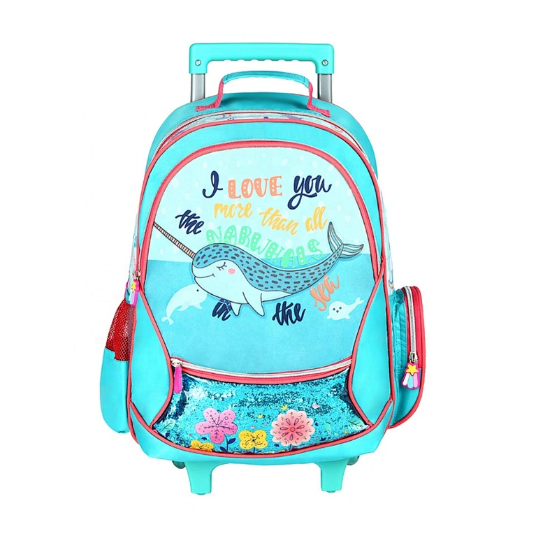 Factory supply Custom Girls Boys School Backpack Bags With Wheels Kids School Trolley Bag