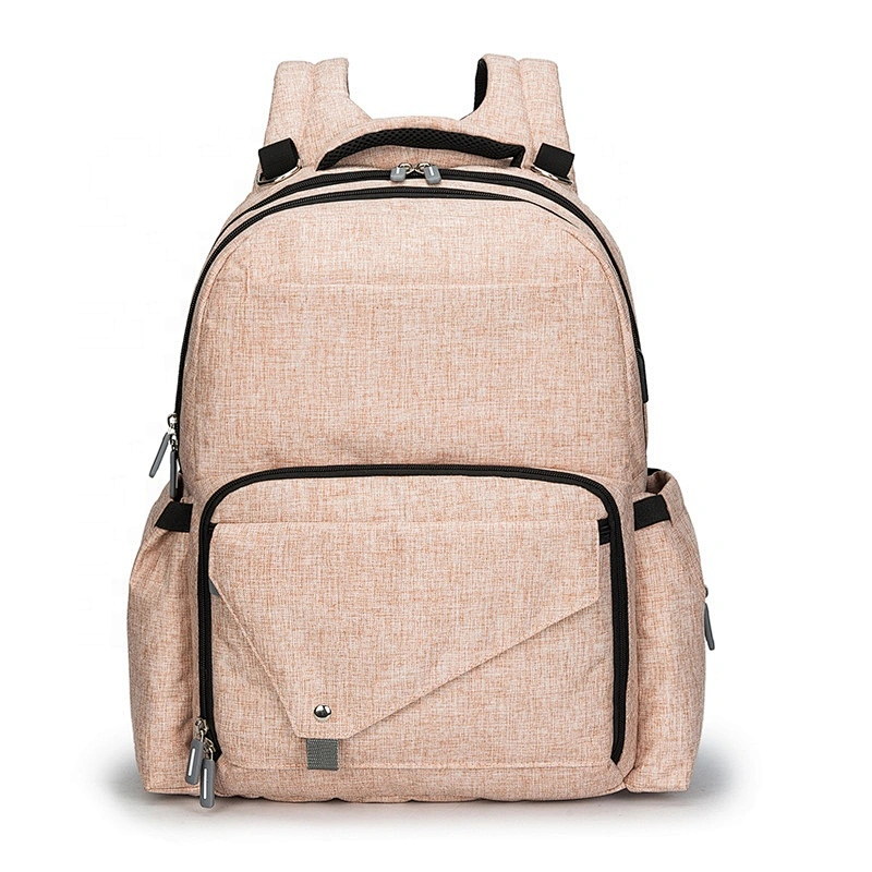 Factory directly supply baby bag with trolly straps wholesales mummy daddy diaper backpack