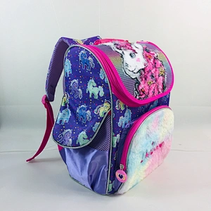 2020 Trendy Unicorn design Plush fabrics fashion EVA hard kids backpack bag school backpack bag for teenage girls