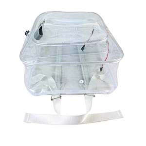 Custom Logo Clear PVC Backpacks bag Smooth Sports Clear Transparent pvc bag with flash light pipping