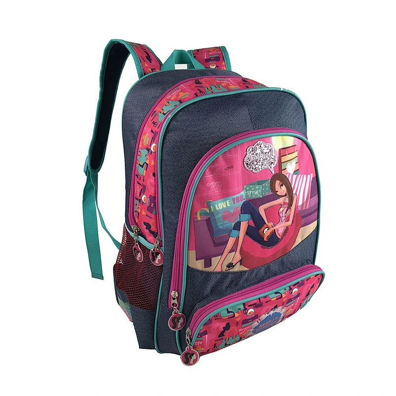 New design fancy backpack  girls cute children teenager girls 3 in 1 set backpack bag school bags backpack for kids