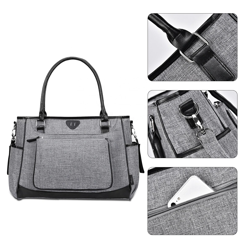 Stylish Multi-function Baby Tote Bag Portable Shopping Handbag Diaper Bag with Insulated Pocket