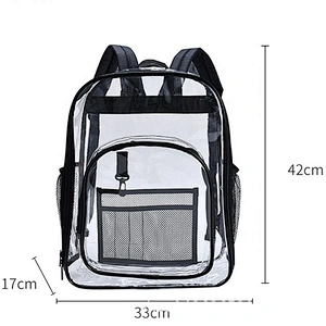 PVC Transparent custom print Logo Backpack Large Capacity Simple Waterproof Student school bag backpack