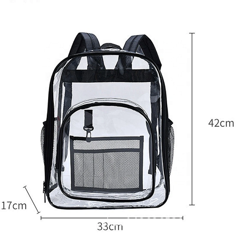 PVC Transparent custom print Logo Backpack Large Capacity Simple Waterproof Student school bag backpack