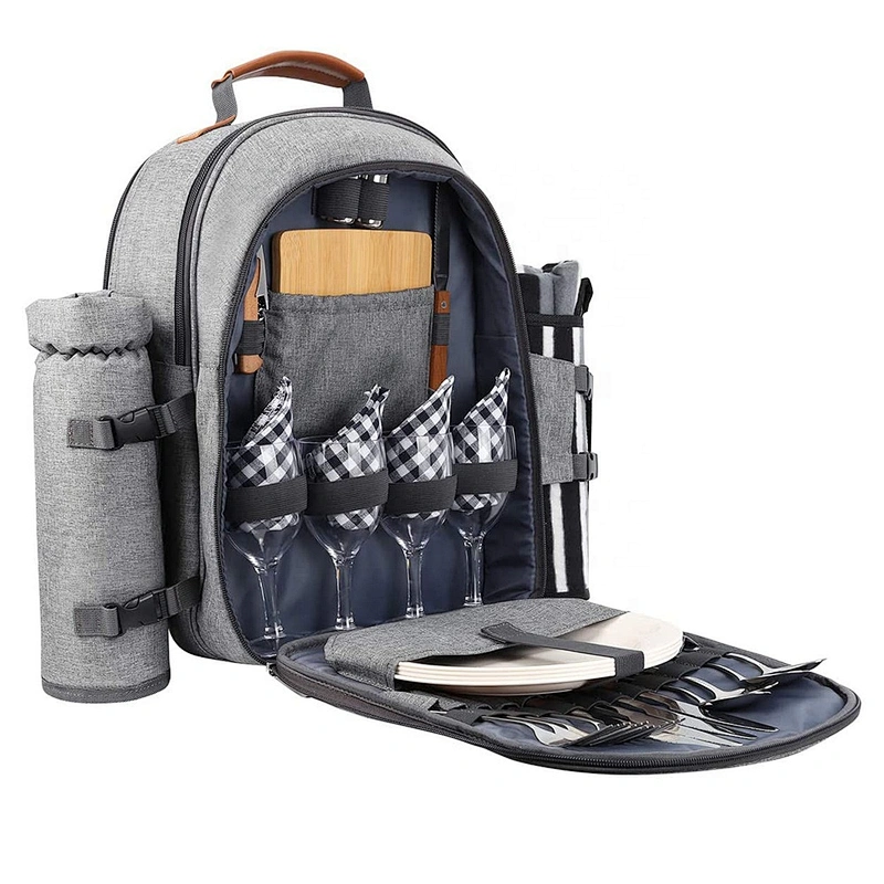 Multipurposes Cooler bag Backpack Picnic bags for 4 Person Set Pack with Insulated Waterproof Pouch for Family Outdoor Camping