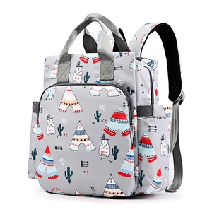 Diaper Bag Backpack Large Capacity Floral Diaper Independent Wet Cloth Bag Multi-Function Waterproof Travel Back Pack For Baby