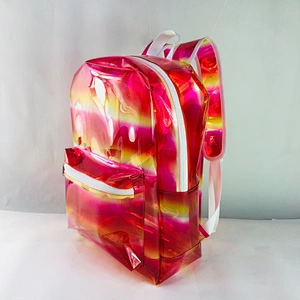 Custom wholesale clear plastic backpack children transparent PVC school bag