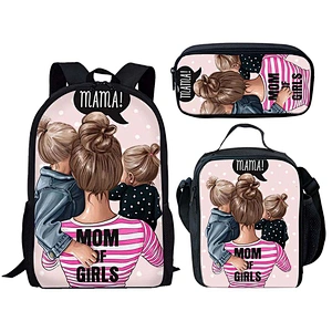 African Black Girl Africa Art Design Custom Cartoon Printed High Quality Lunch Bag Backpack For Kids Cheap School Bags set