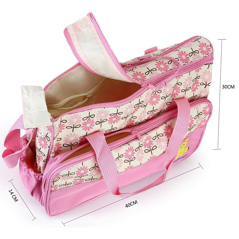 Low MOQ Multi-function New Five-piece Set Combination of Mammy Bag Baby Bags Set Mummy Custom Diaper Bag Set
