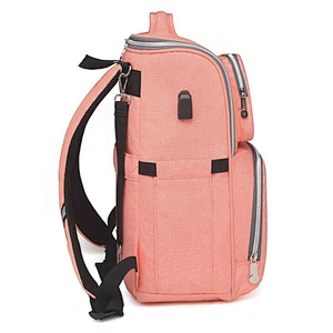 OEM custom waterproof maternity baby diaper bags backpack USB nappy changing bag bed mommy diaper backpack baby bags for mother