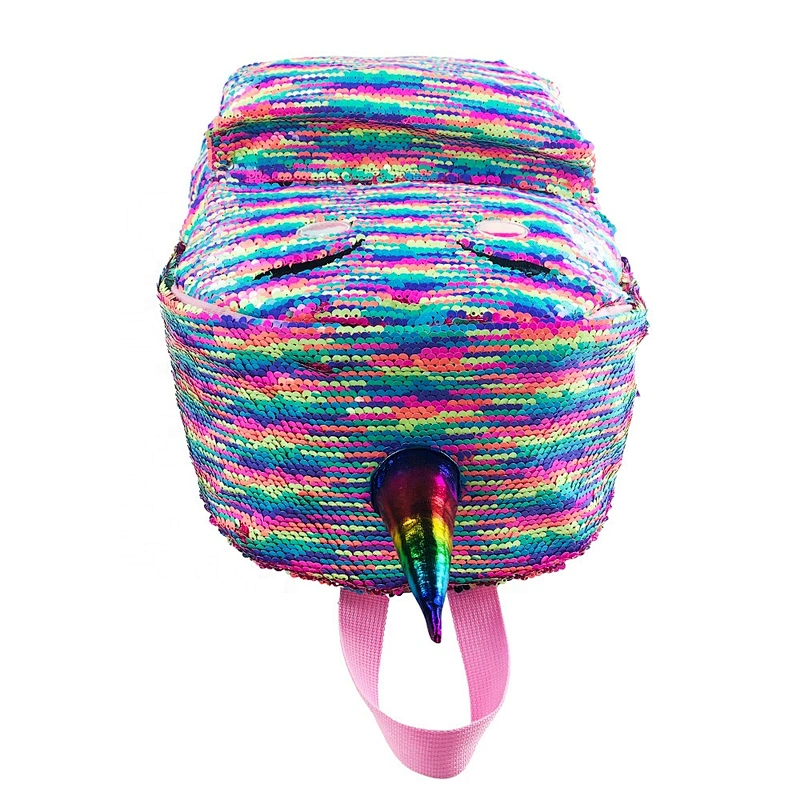 2020 Children School Bags Kids Backpack In high Schoolbag sequin Unicorn Backpacks girl mochila