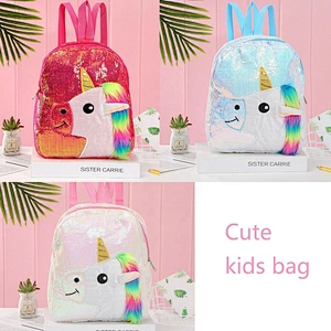 Students Rainbow Unicorn Plush School Bags Casual Girls Zipper Backpacks Toddler Cartoon Backpack Kindergarten Backpacks