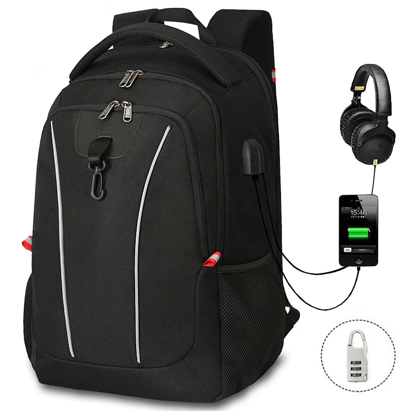 Manufacturers direct wholesale customization  men USB charging backpack multi-function 17.3 inch laptop backpack