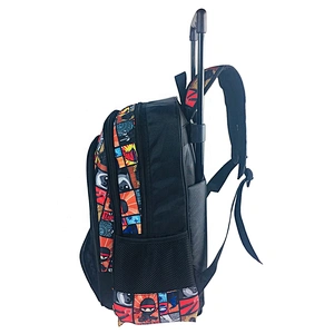 Factory Wholesale Customized Flashing lights Wheeled Kids Backpack School Bags Trolley