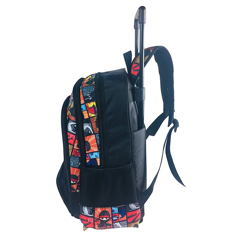 Factory Wholesale Customized Flashing lights Wheeled Kids Backpack School Bags Trolley