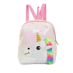 Students Rainbow Unicorn Plush School Bags Casual Girls Zipper Backpacks Toddler Cartoon Backpack Kindergarten Backpacks