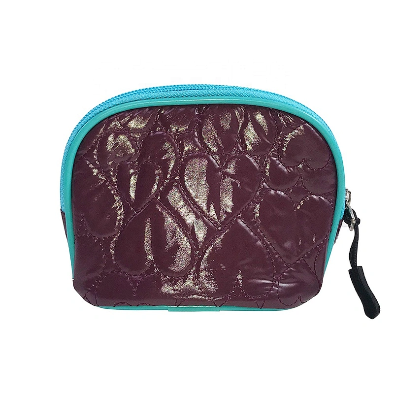 Custom round coin change wallet lady men mini clutch coin  purse for women