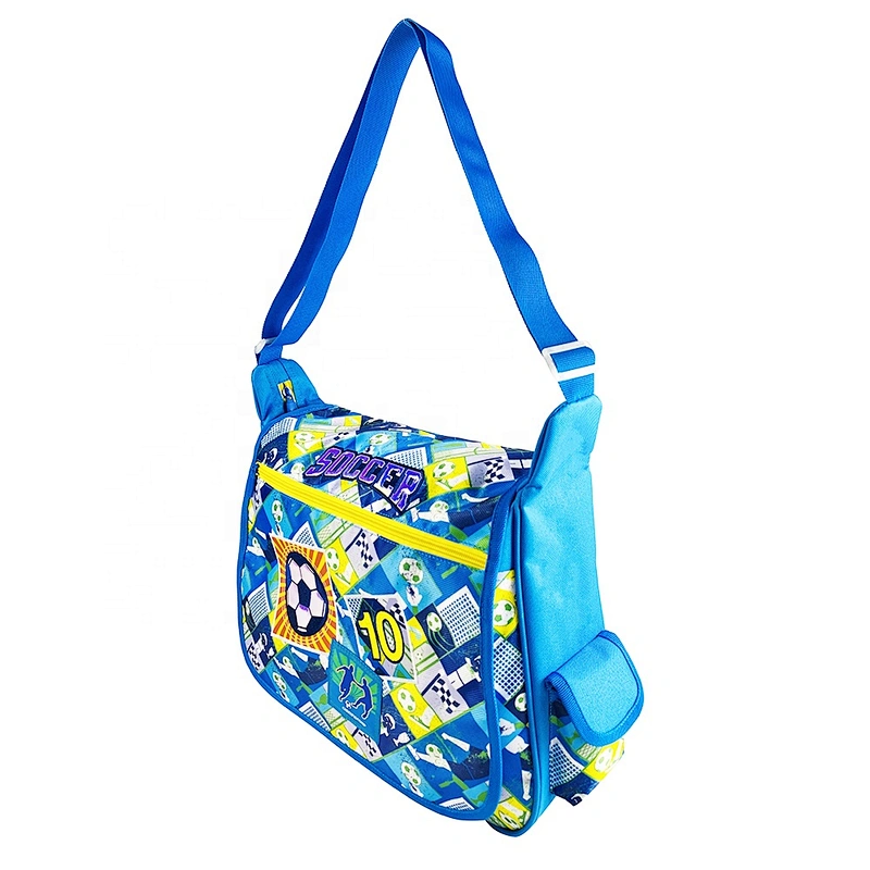 Polyester Custom boys OEM Customized Logo soccer Pattern fashion handbags  messenger travel Shoulder Bag for boys men