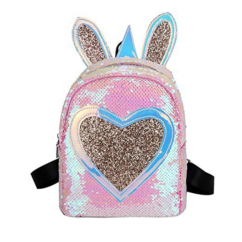 Kids Toddler Backpack Cute Mermaid Reversible Sequin Mini School Bag PU Leather Waterproof Backpack for Girls