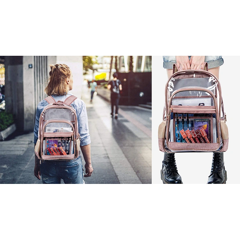 Stylish Durable Daily Use ECO-friendly PVC Backpack Waterproof School Bag Clear Transparent Backpack