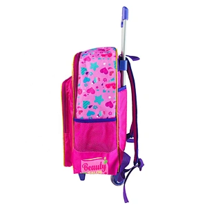 2021 trolley children school bags for girls School+Bags set Fashion Shiny Beautiful Princess trolley bag for kids