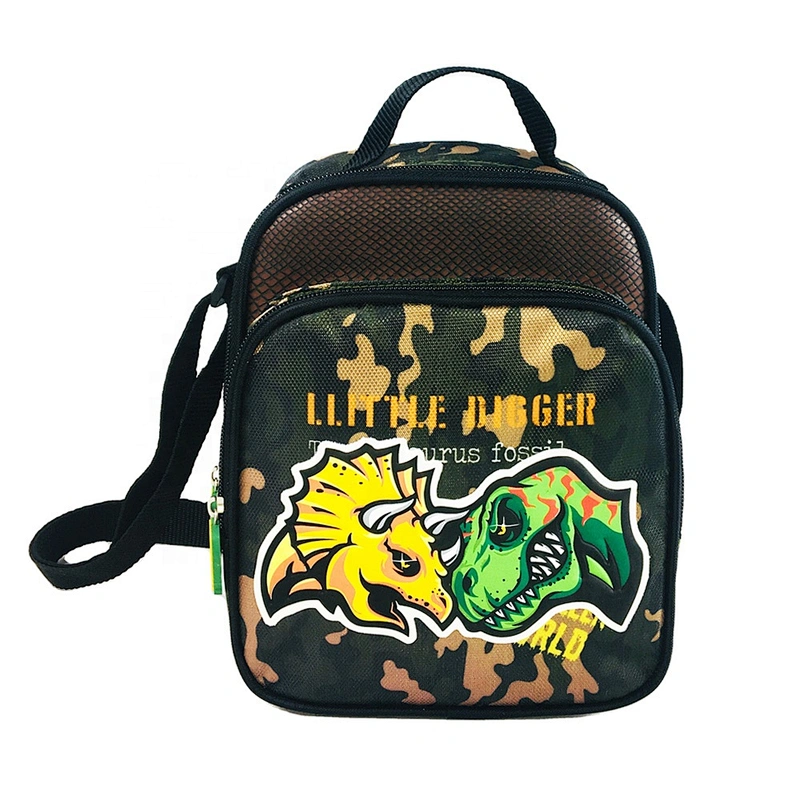 Dinosaur design Wholesale 3 pcs in one set kid Trolley School Bags with wheels + Lunch bag + pencil case