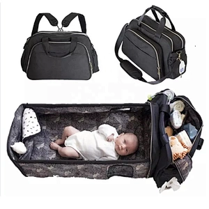 High quality maternity Mom Baby Diaper Bag Large Capacity Mummy Backpack Bags baby organizer bag with 3 in 1foldable baby bed