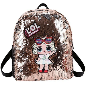 Cartoon design cute style mini sequin  bling girl school backpack women  backpack