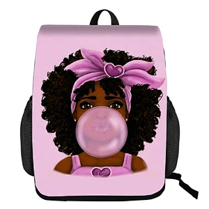 Africa Girl Print Mini Backpack Children School Bag for Girls Unisex 12 Inch Satchel Kindergarten Usage Bookbag Kids Backpack