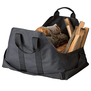 Log Carrier Waxed Canvas Bag Wood Holders Fireplace Stove Accessories