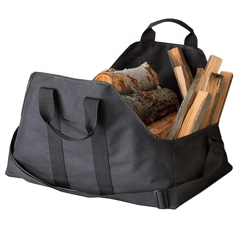 Log Carrier Waxed Canvas Bag Wood Holders Fireplace Stove Accessories