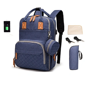 2020 Amazon New Hot sale 5pcs set USB Charging Mummy Bag Multifunctional Maternity Mother Nappy Bagpack Diaper Bags for mom