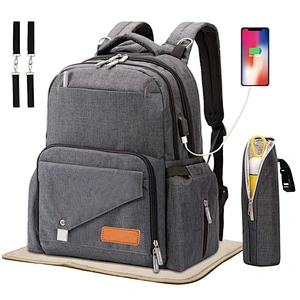 Factory directly supply baby bag with trolly straps wholesales mummy daddy diaper backpack