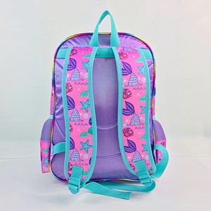 OEM factory Trendy ShinyHolographic Pink backpack school bags girls kids backpack
